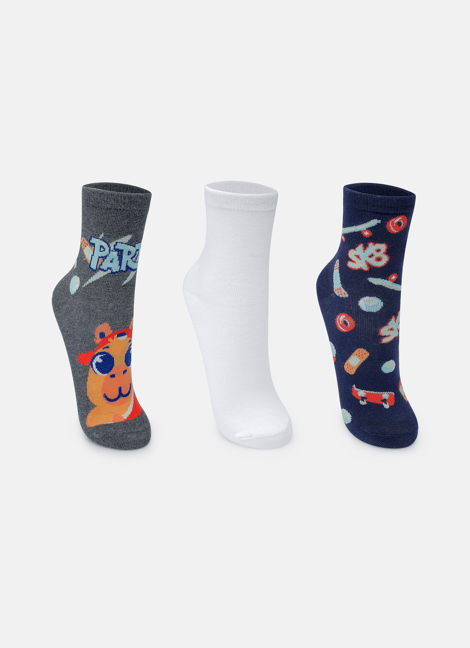 Kit-Com-3-Meias-Cano-Medio-Menino-Teen-Capivara-Skate