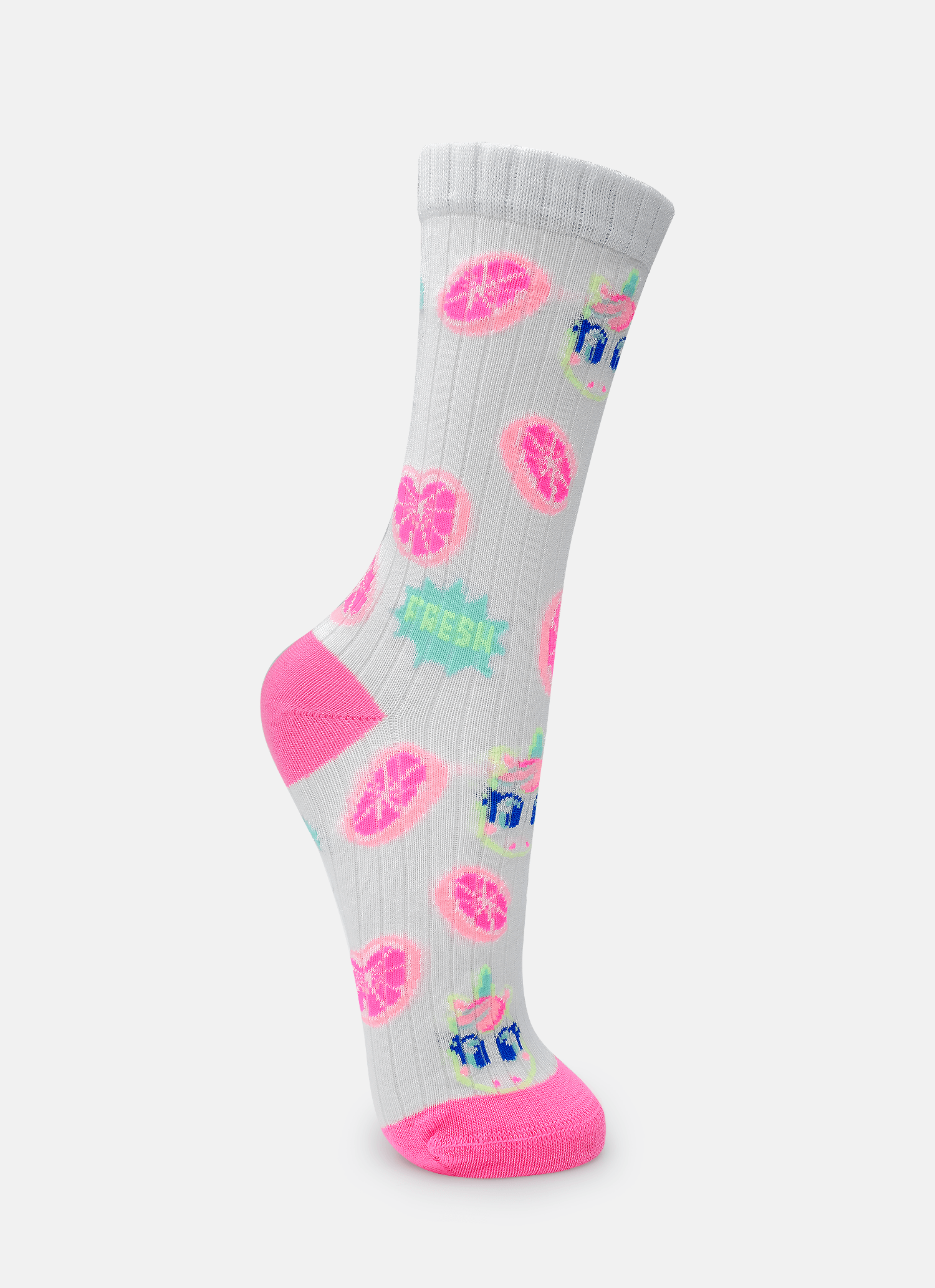 Meia-Cano-Medio-Feminina-Unicornio-Frutas