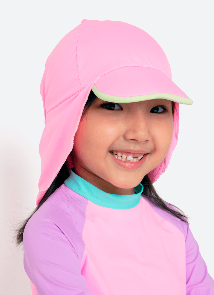 Chapeu-Com-Protecao-Solar-Bebe-Menina-Color-Block-Rosa-E-Amarelo